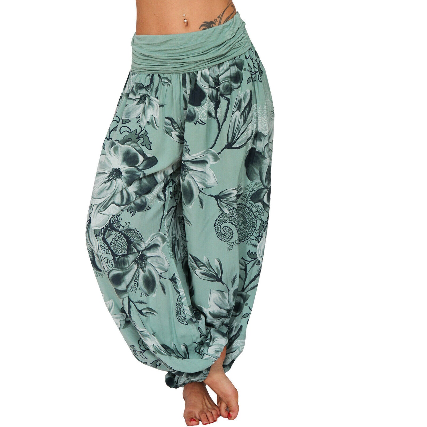 European And American Printed Loose Casual Wide-leg Harem Pants