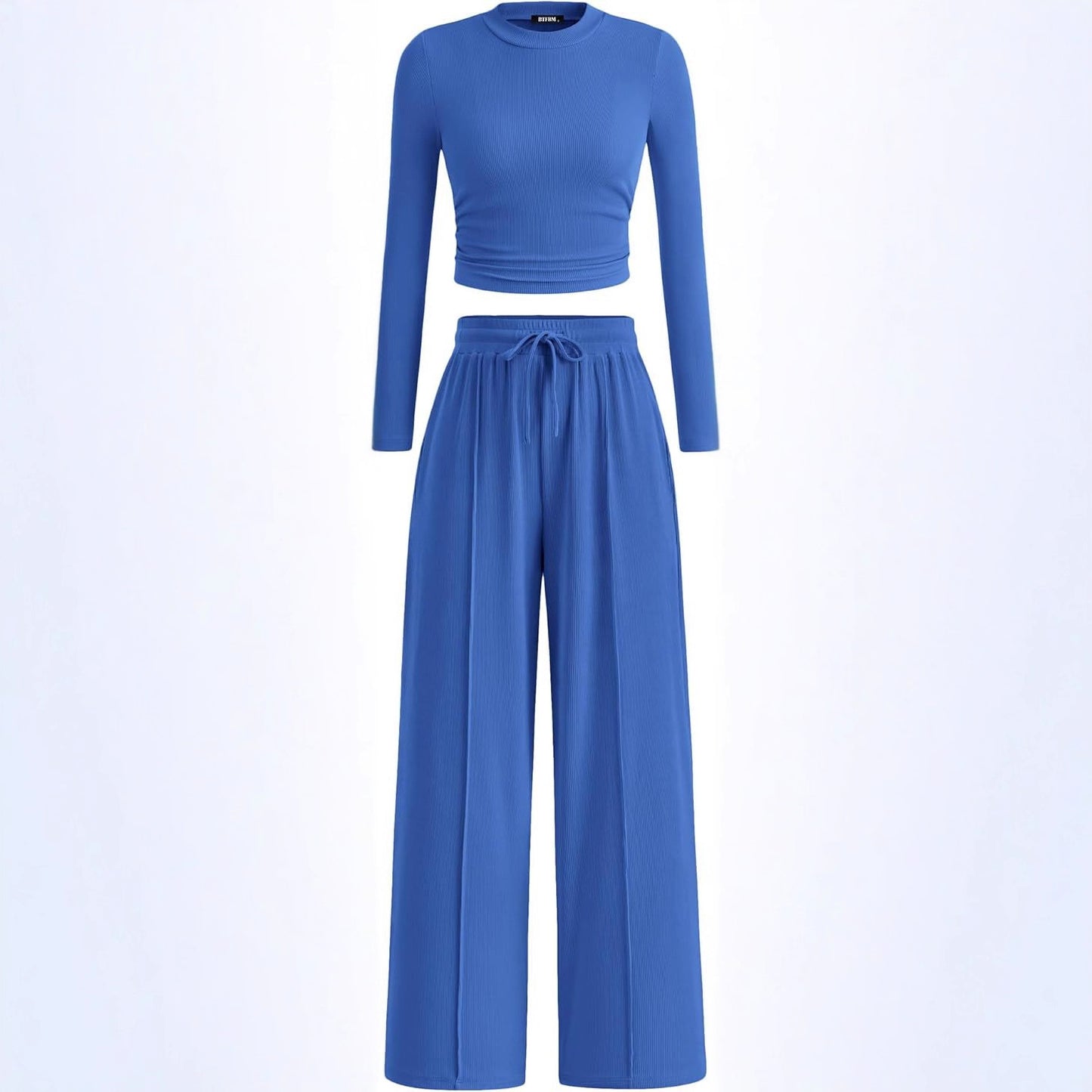 Women's Rib Fashion Navel Casual Suit