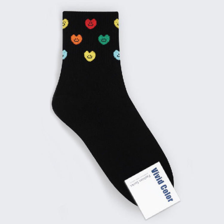 New color love women's lovely medium tube socks