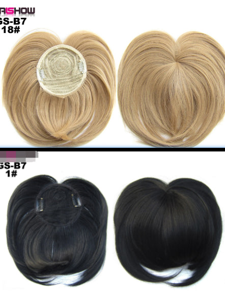 High Temperature Silk Chemical Fiber Wig Top Heart Bangs, Peach Heart Bangs On The Top Of TheHead