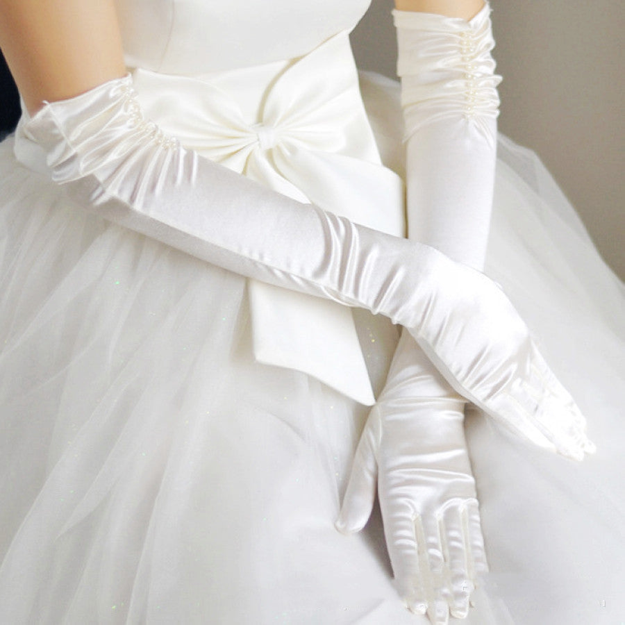 Double Row Beaded Gloves Wedding Winter