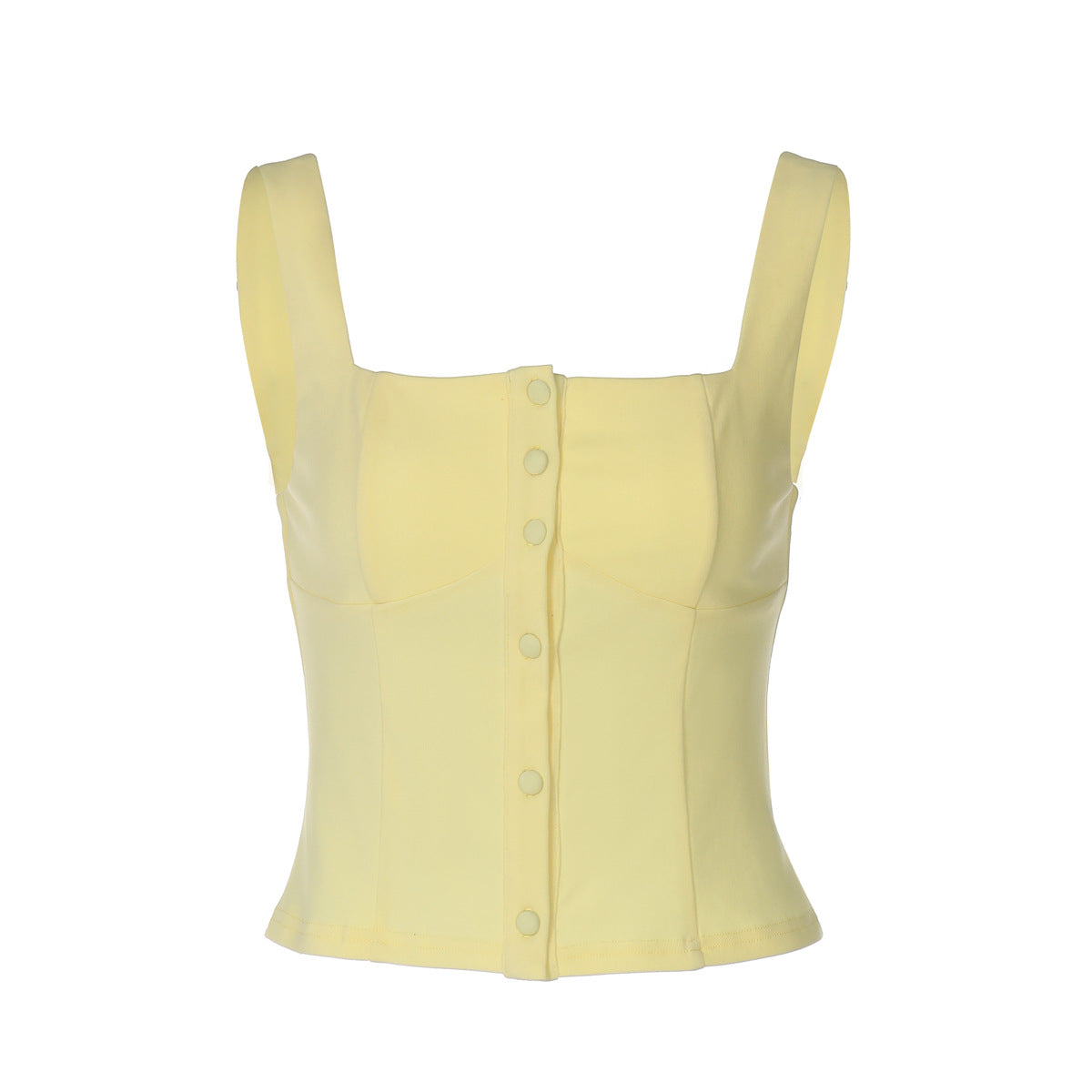 Women's Fashion Breasted Cinched Waist Slim-fit Shoulder Strap Vest