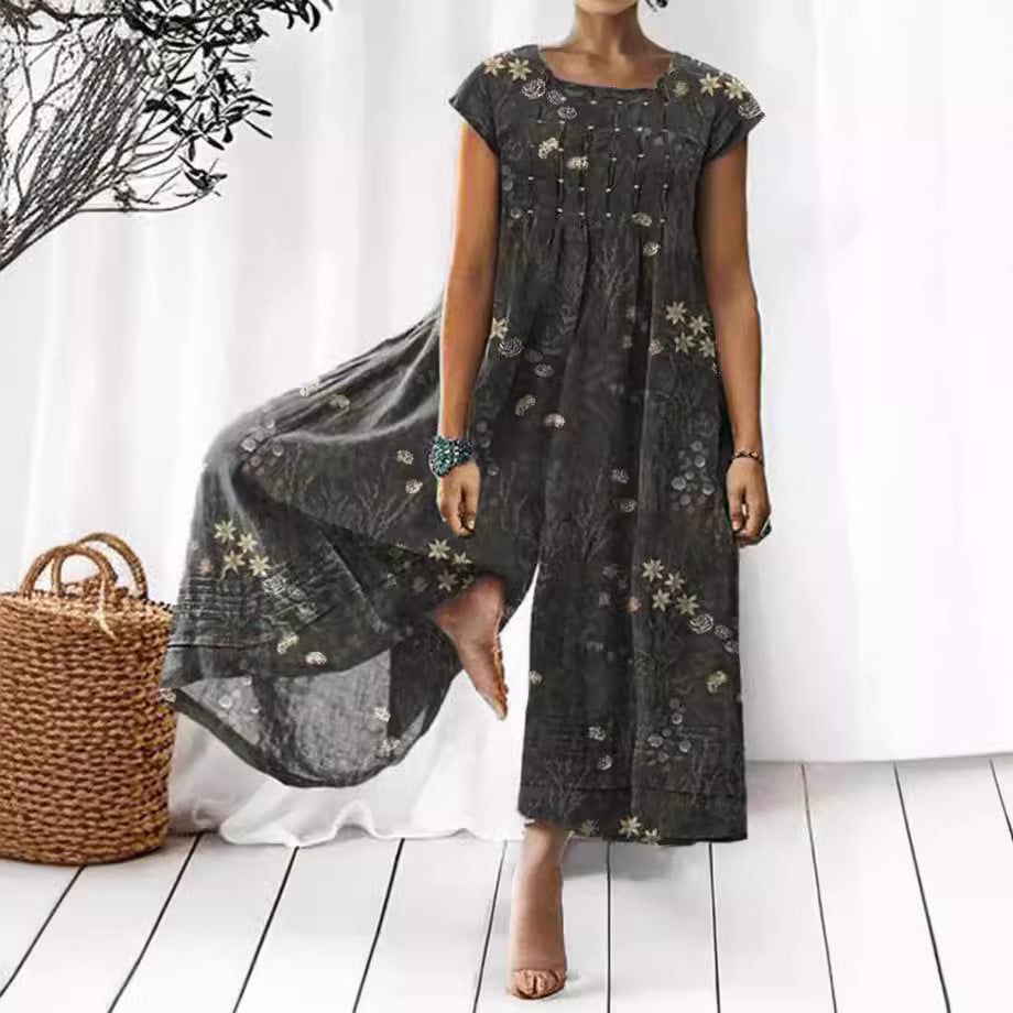 Printed Loose Women's Wear Jumpsuit