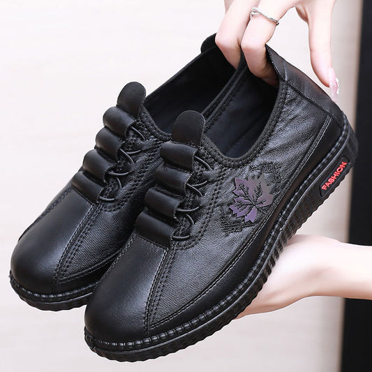 Plus Size PU Soft Bottom Slip-on Comfortable Mom Shoes