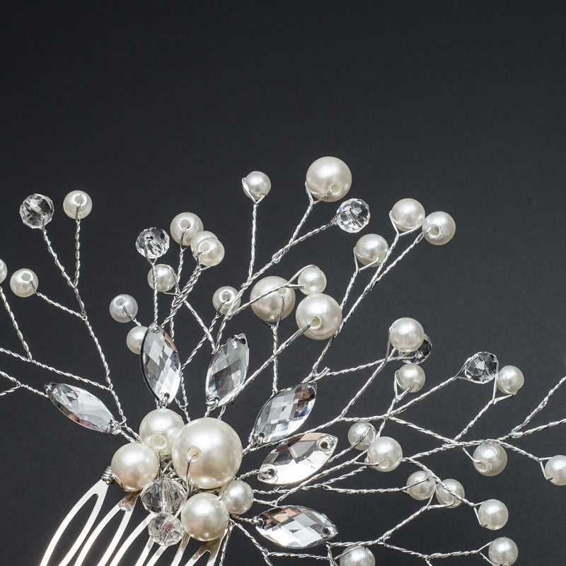 Bridal Headdress Pearl Hair Comb Wedding Bridal Accessories European And American Hot Sale Headdress Factory Direct Wholesale