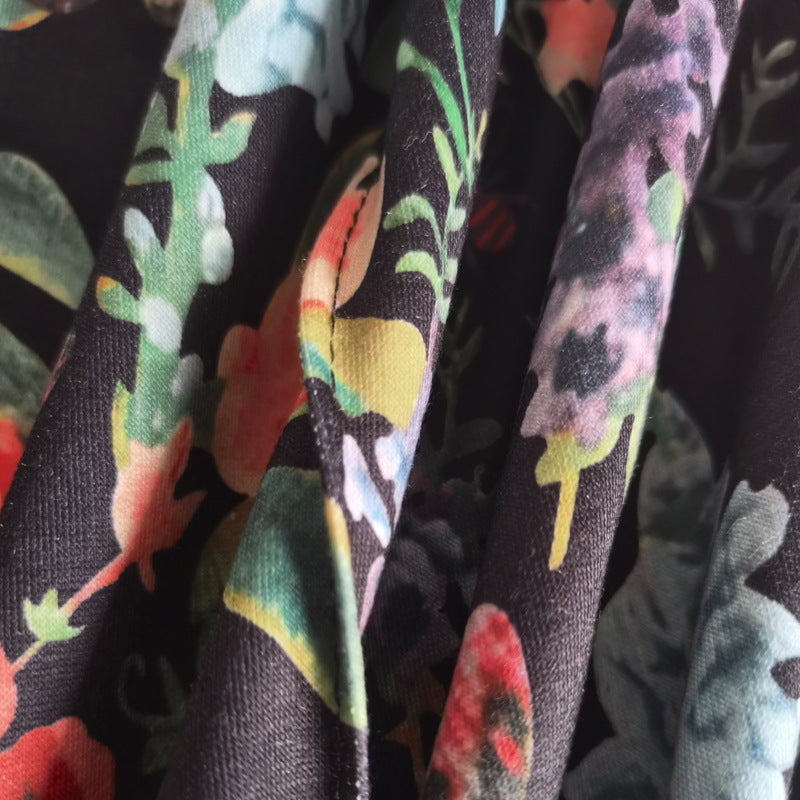 Selerbukser til kvinder med blomsterprint og knapper