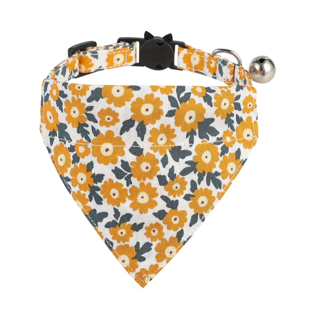 Cotton Small Floral Cat Collar Pet Bow