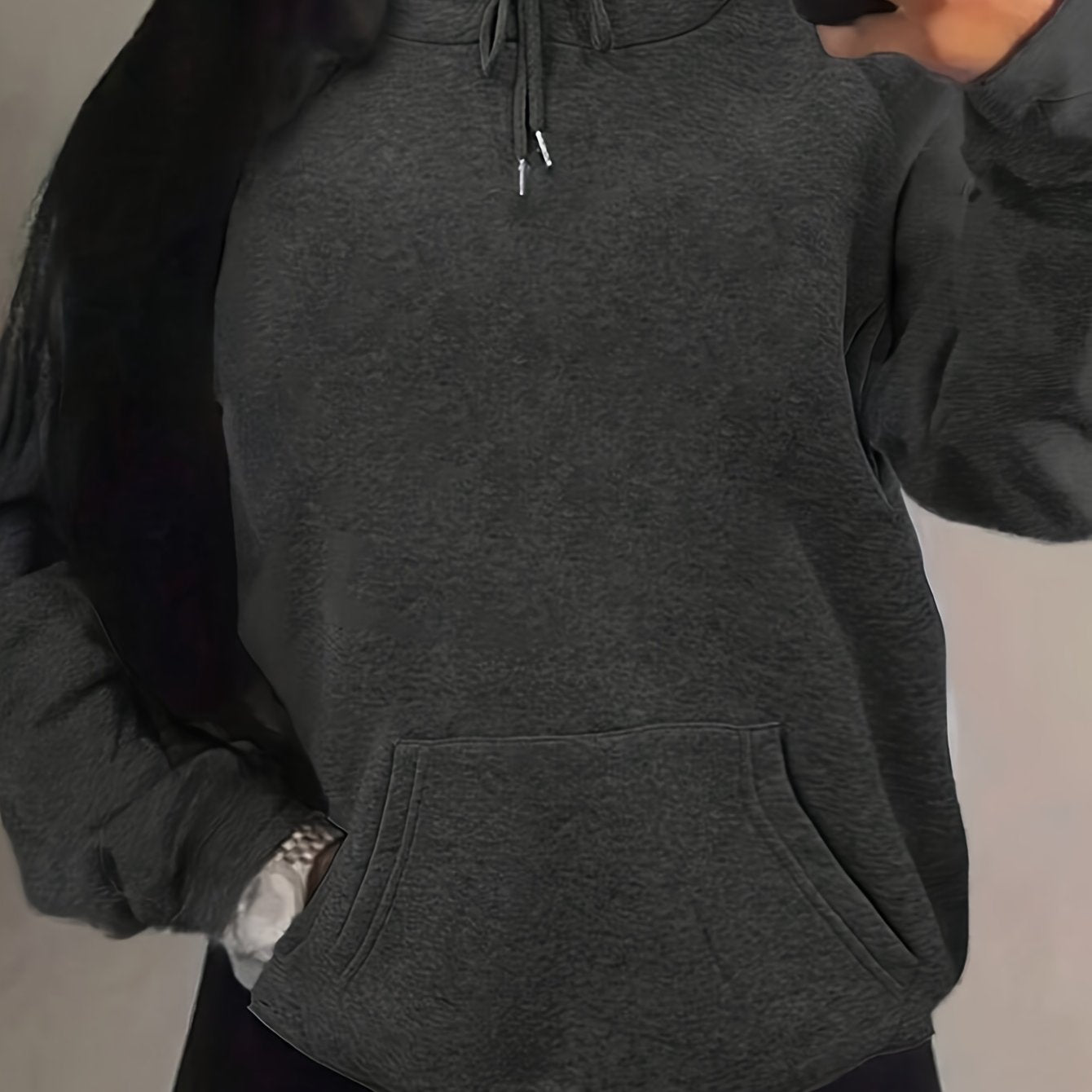 Printed Long Sleeve Hooded Loose Women's Sweater