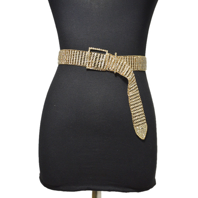 Eight-row Bright Diamond and Crystal Diamond Belt Chain