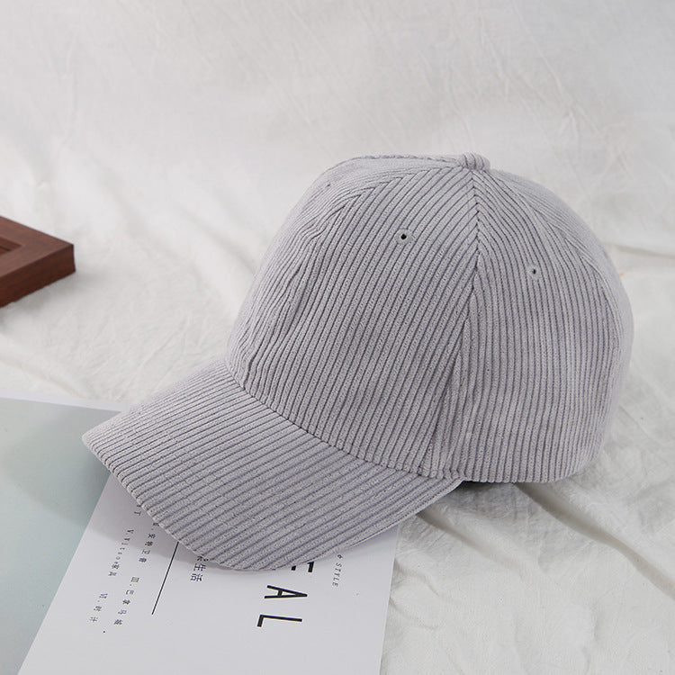 Solid Color Peaked Thickened Warm Curved Brim Baseball Hat