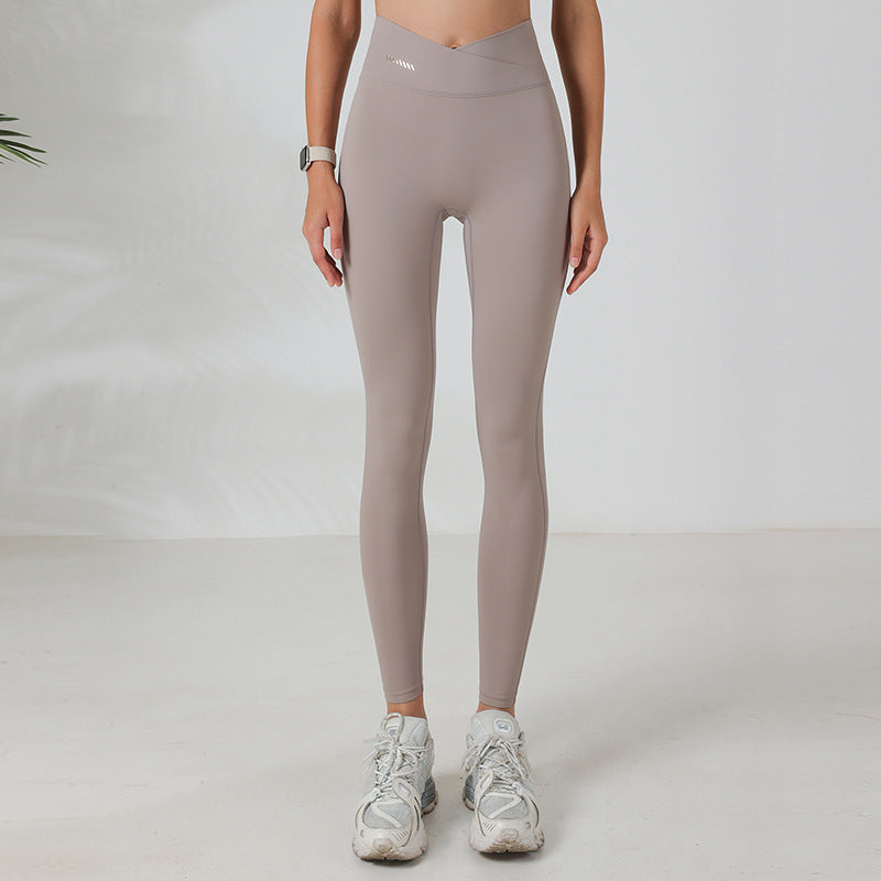 Women's Tight Double-sided Brushed Peach Yoga Trousers