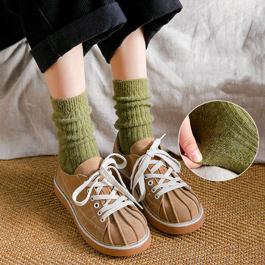 Black Terry Thermal Storage Long Tube Warm Women's Socks