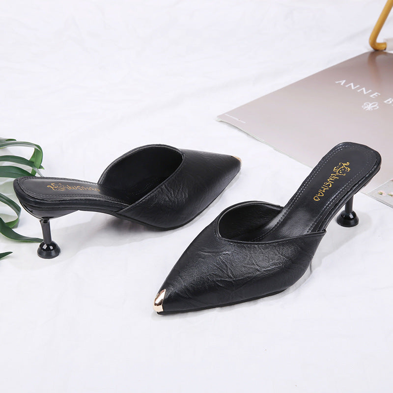 Baotou Ladies Half Slippers Outer Wear Fashionable Slippers Women