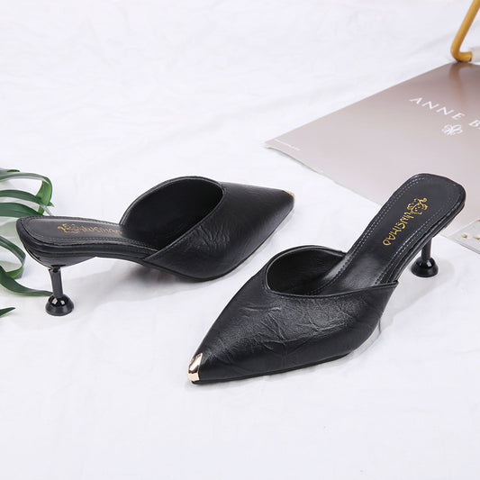 Baotou Ladies Half Slippers Outer Wear Fashionable Slippers Women