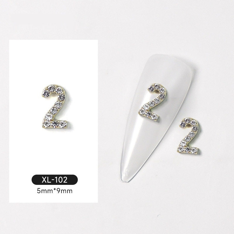 3D Digital Explosion Gold Nail Jewelry Diamond Accessories