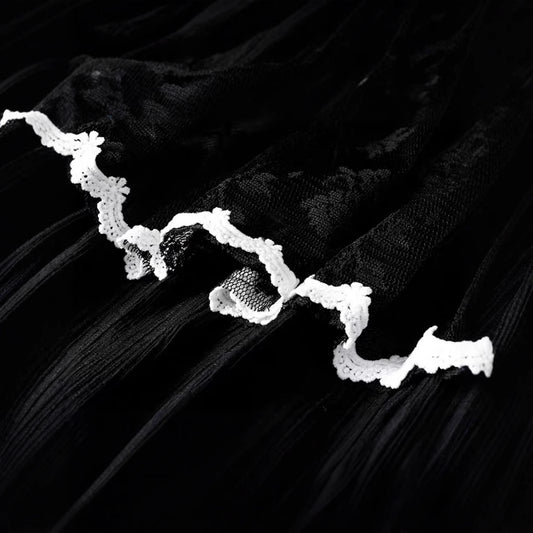 Womens Casual Versatile Lace-trimmed Skirt
