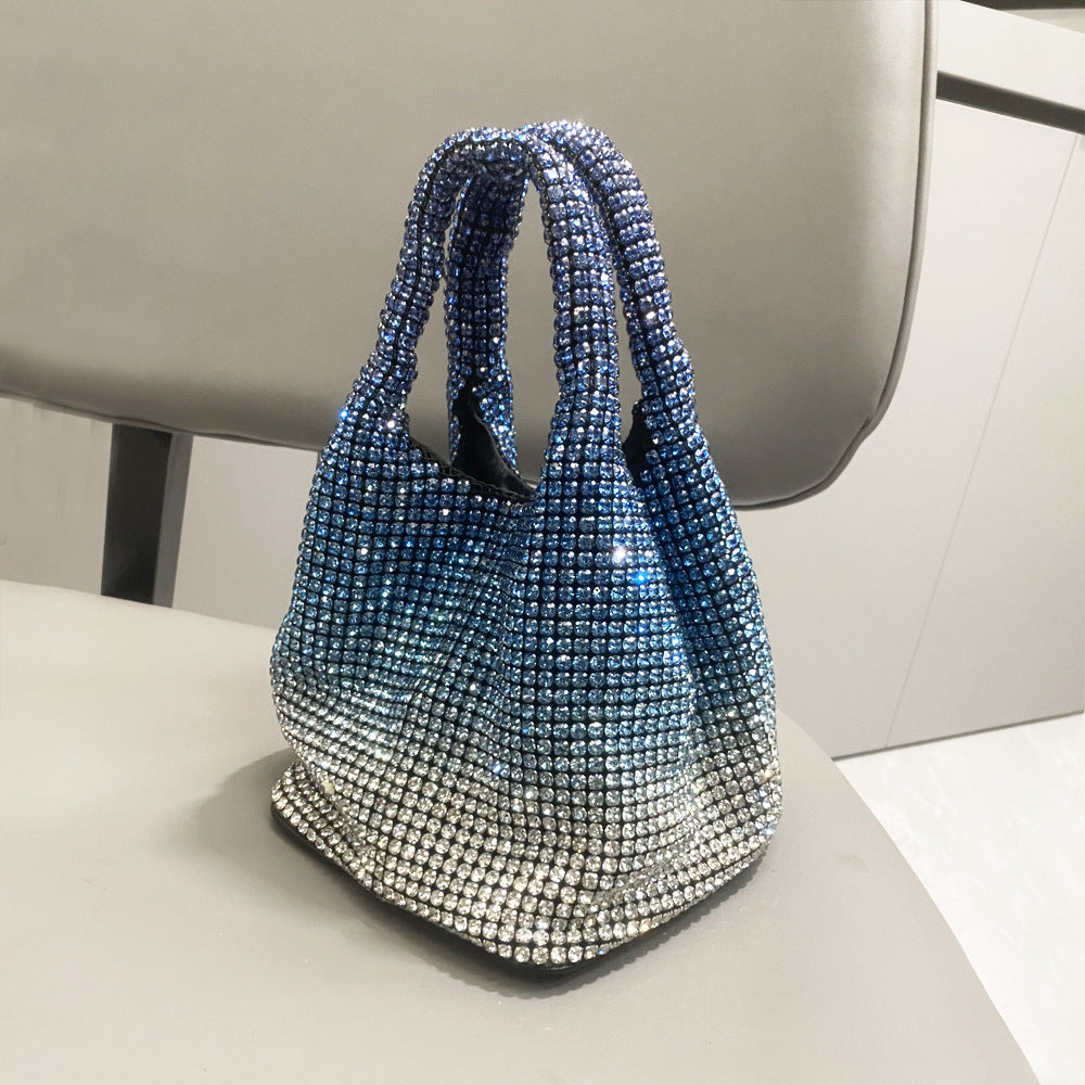 Hand-held Bucket Crystal Single Shoulder Cross-body Small Bag Handbag