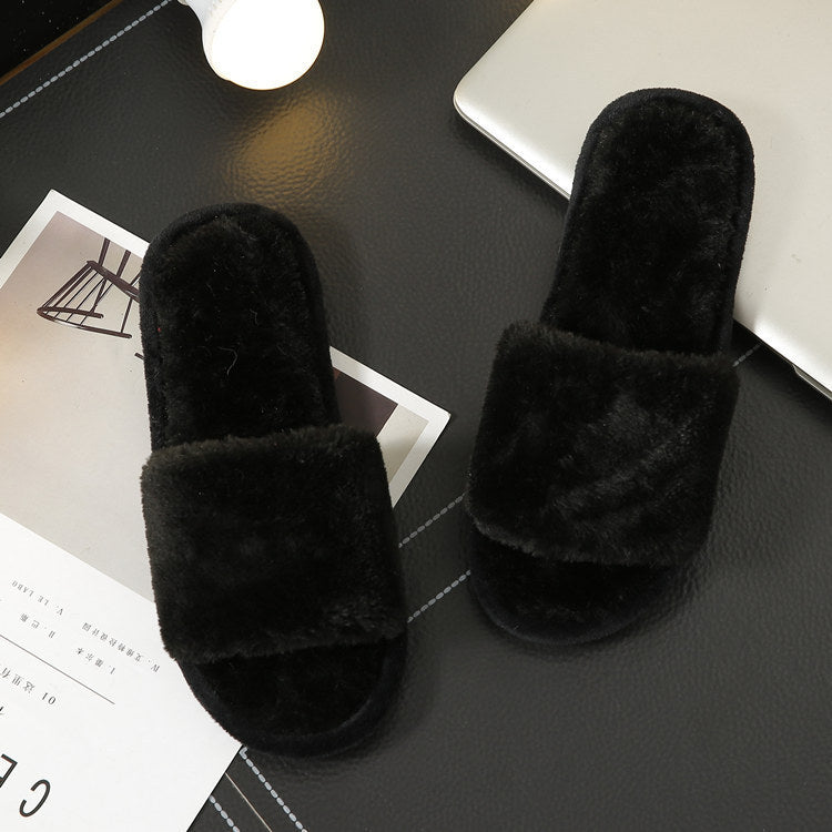 Home furnishing plush one-word plush slippers