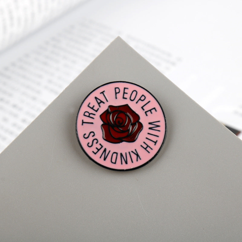 Rose brooch collar sweater