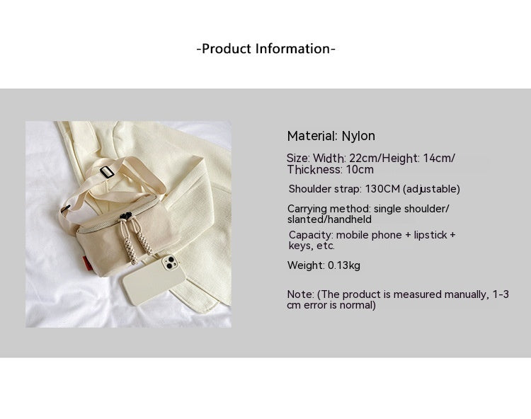 New Waist Bag Single Shoulder Crossbody Phone Bag Solid Color Simple