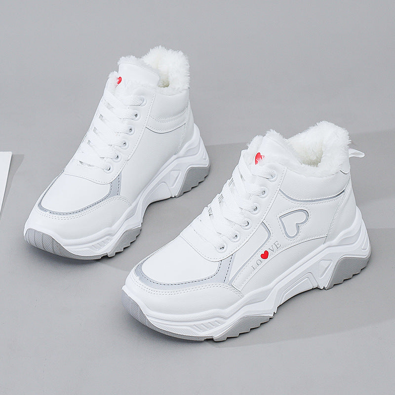 New Women's Cotton Shoes Plus Cashmere Sports High Top