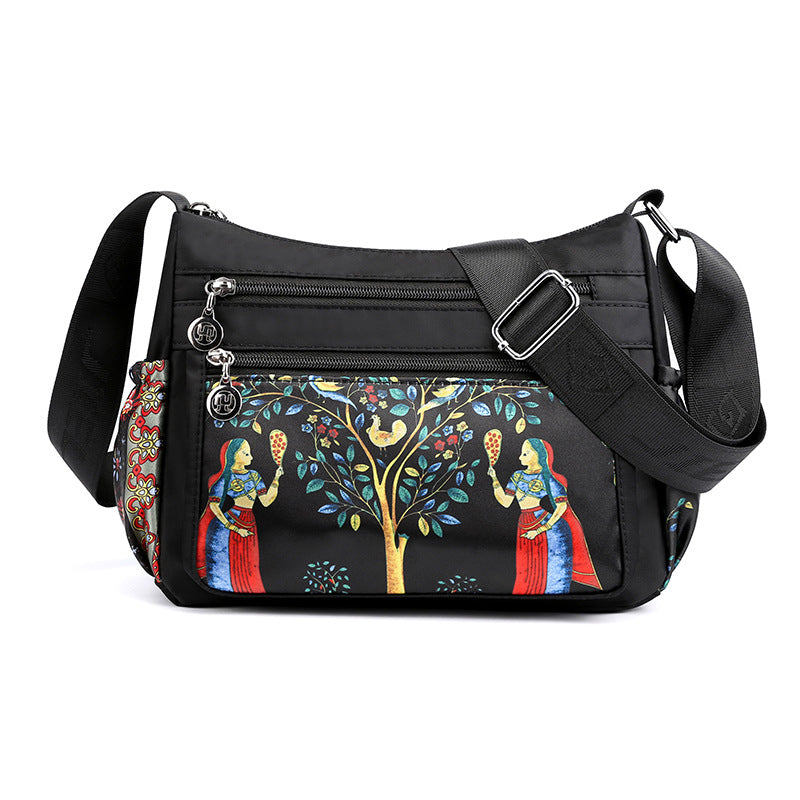 Casual Bag Printed Nylon Fabric Ethnic