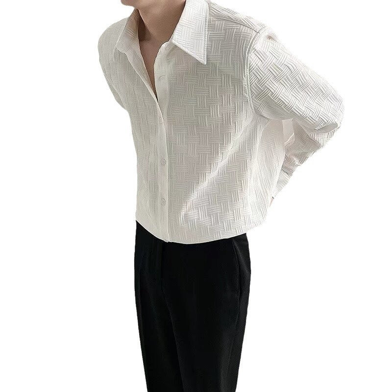 Rarely Seen Relaxed-fitWrinkle-resistant White Plaid Shirt