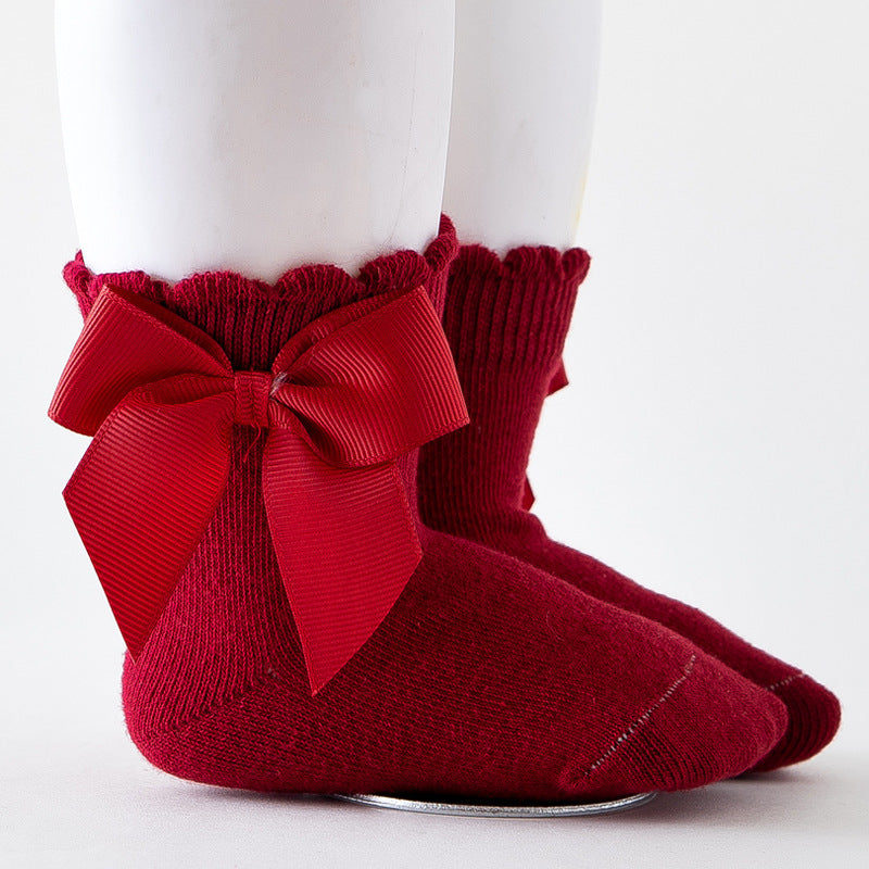 Big Bow Little Princess Cotton Socks Popular In Europe And America