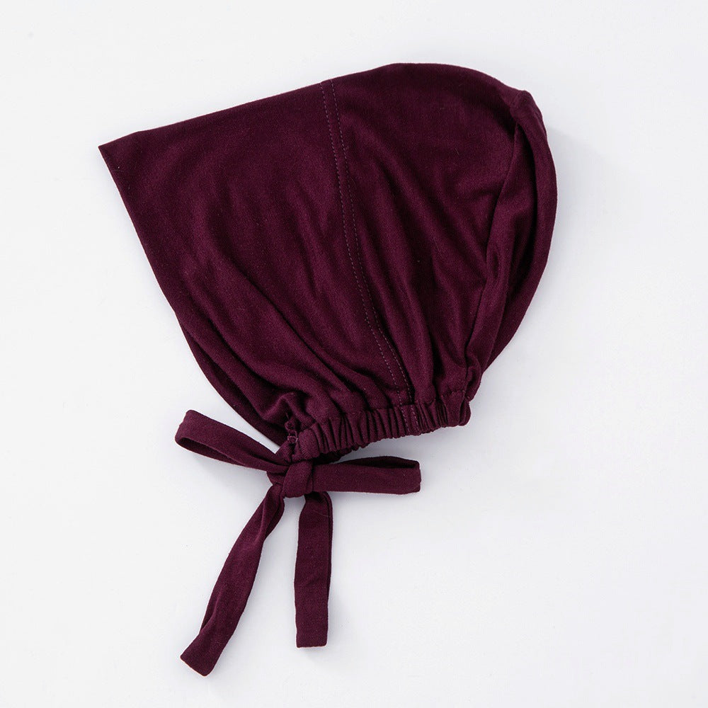 Women's Fashion Solid Color Lace-up Bottoming Hood