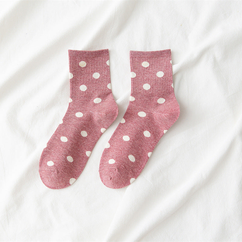 Ladies Cotton Dot Sweet Japanese Socks