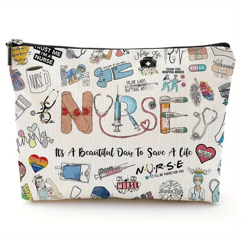 Cosmetic Bag Cotton And Linen Letter Printing Storage Bag Waterproof Linen Coin Purse