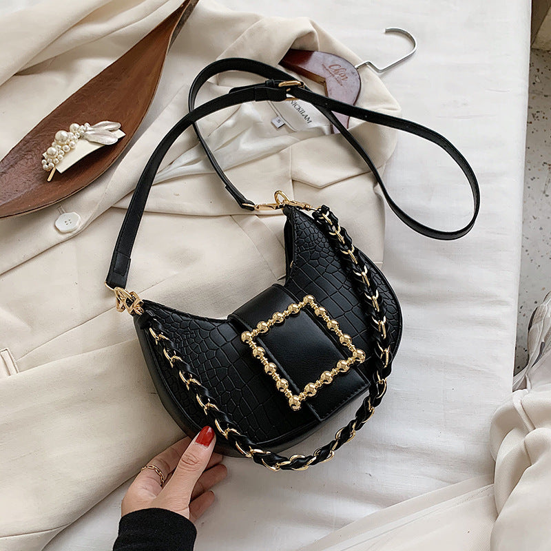 Tide Diagonal Texture Single Shoulder Bag