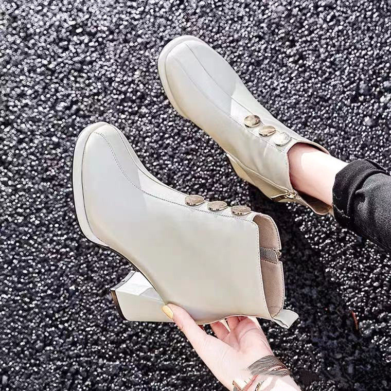 Moderne Martin Chunky Heel Ankelstøvler