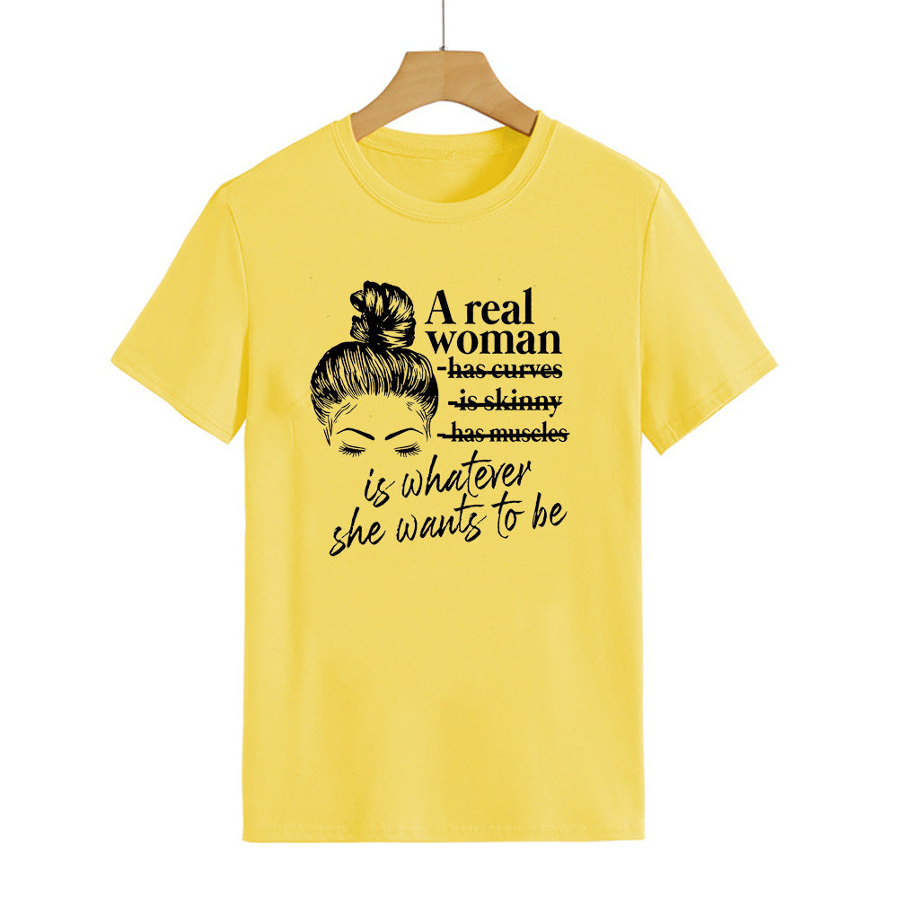 T-shirt med bogstavprint, rund hals og korte ærmer