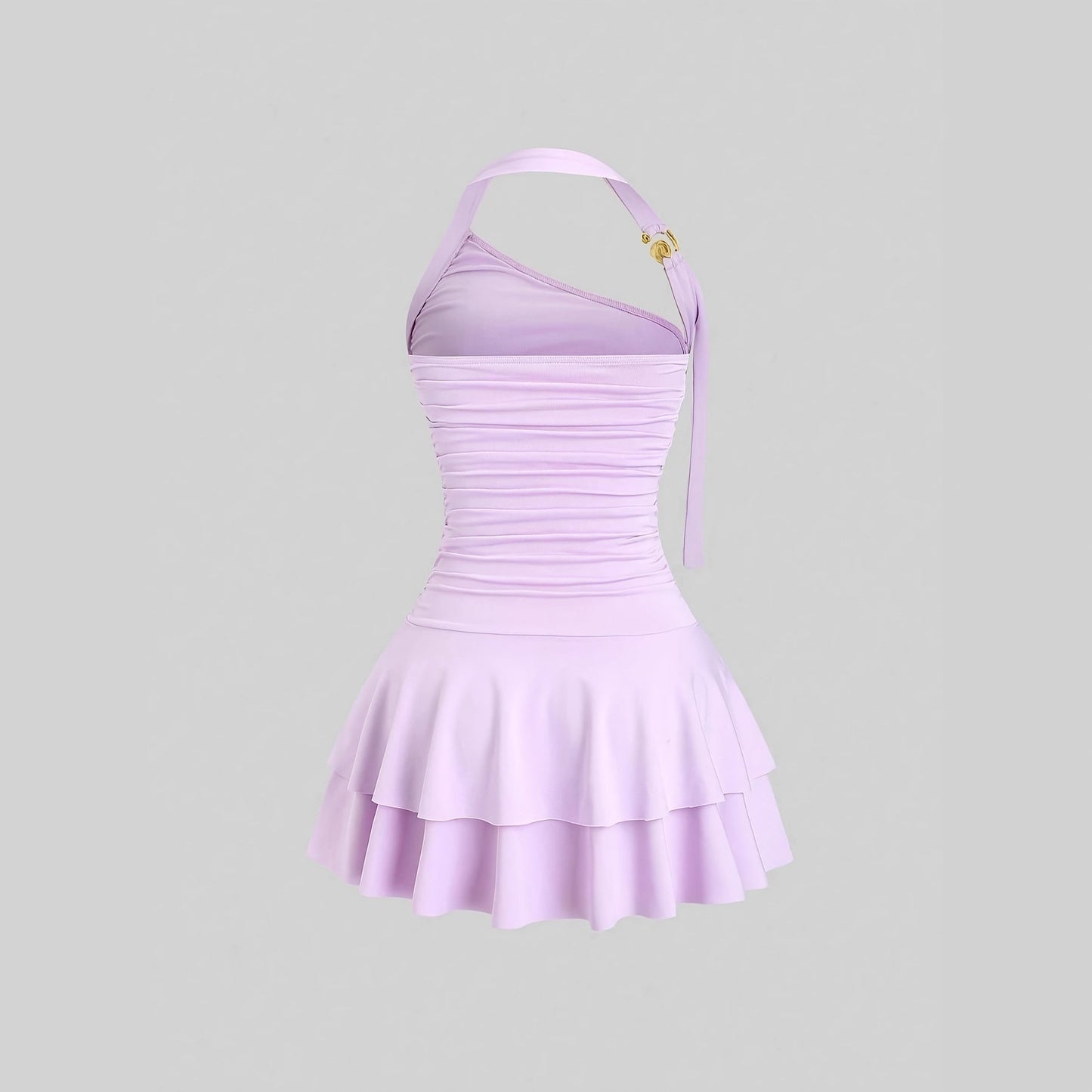 New Stylish And Elegant Gold Spiral Backless Short Bodycon Dress