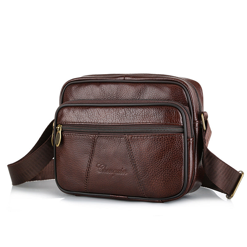 New Men's First Layer Leather Shoulder Bag