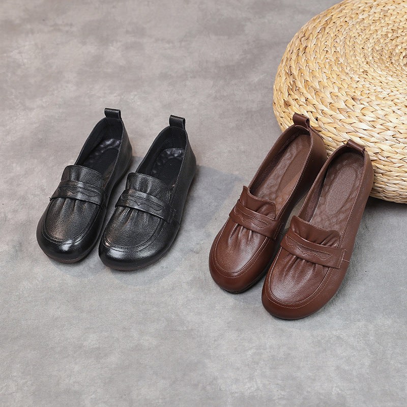 Women's Retro Leather Soft Sole Shoes