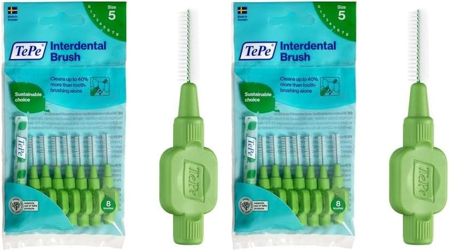 Tepe Interdentalbürste, Original, Grün, 0,8 Mm/Iso 5, 8 Stk., Plaque-Entfernung, Effiziente Reinigung Der Zahnzwischenräume,Für Große Lücken