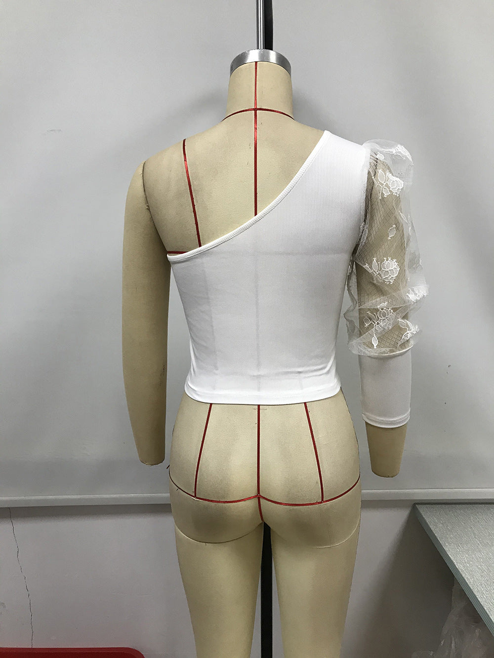 Women's European And American Gauze See-through Wave Dot Half Sleeve