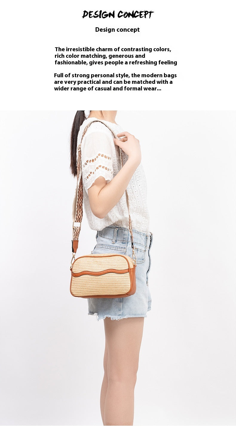 One-shoulder Commuter Special-interest Design High Sense Straw Woven Bag