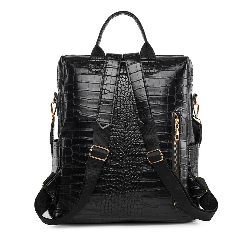 Backpack Female PU Soft Leather Women Leisure Backpack Simple Everything Large Capacity Bag