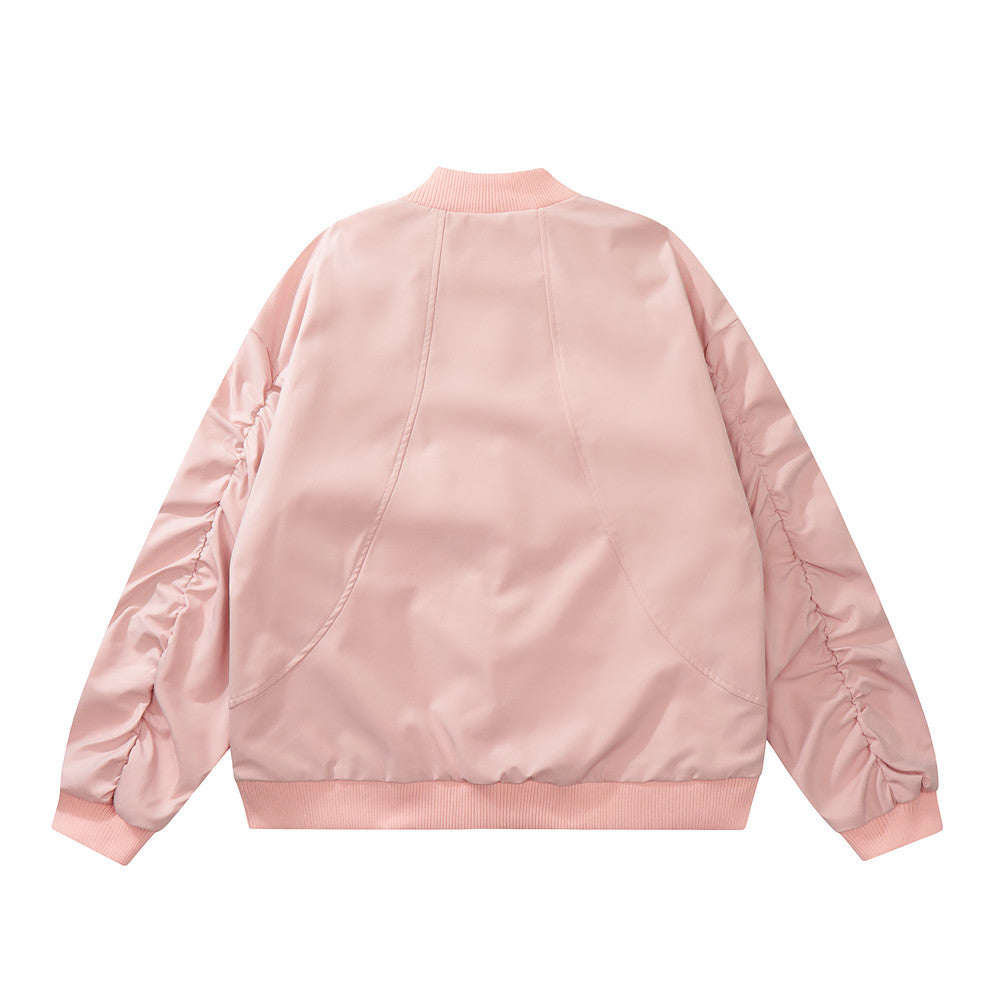 Men's Ins Loose Long Sleeve Solid Color Spring And Autumn Mechanical Style Pilot Jacket
