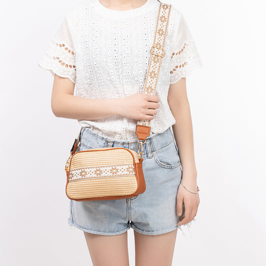 One-shoulder Commuter Special-interest Design High Sense Straw Woven Bag