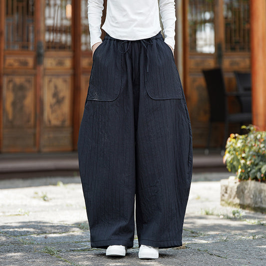 Ancient-style Loose Fleece Casual Pants