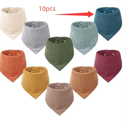 Baby Headscarf, Saliva Bib, Pure Cotton