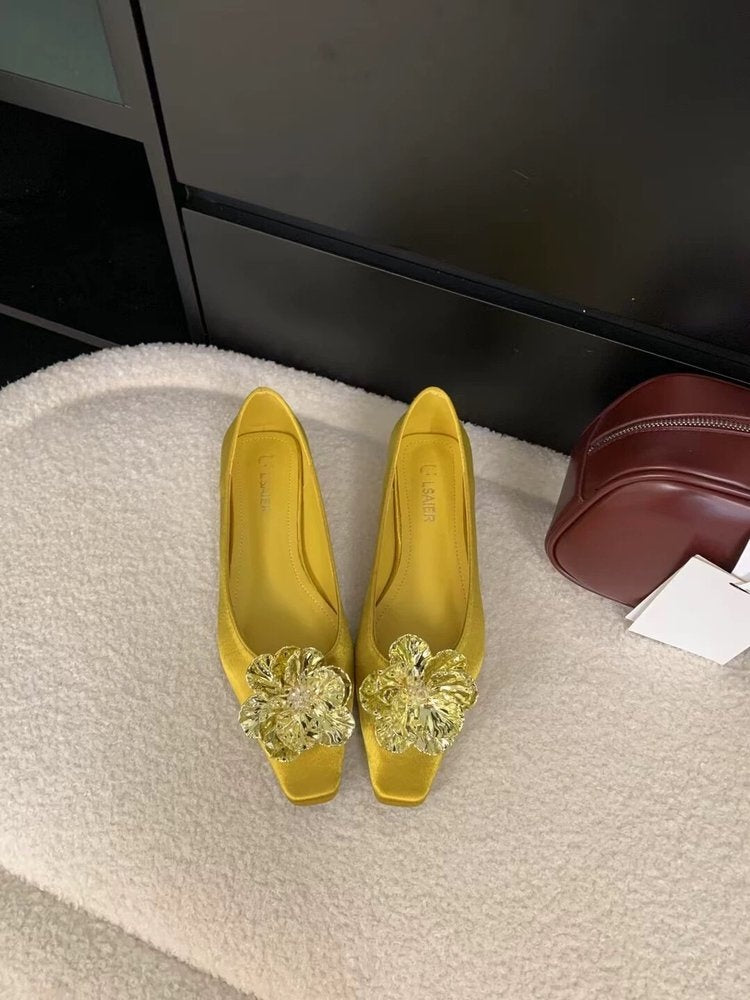 Spring New Arrival Square Toe Flats For Women, Pointed Toe  Slip-On Shoes Soft Sole Ballet Flats Must-Have For Wide Leg Pants