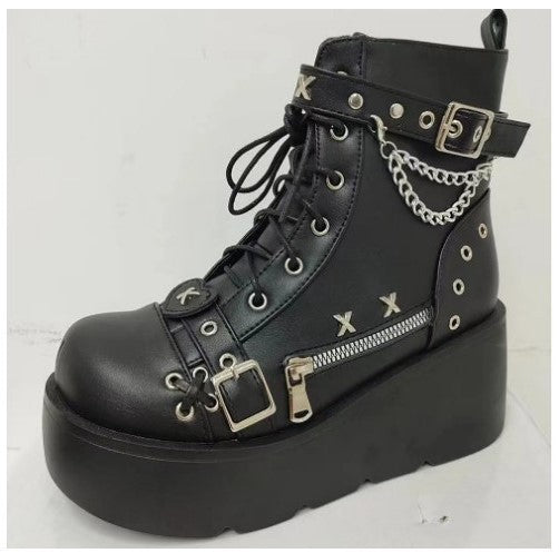 Stylish And Super-cool Chunky Round-toe Dr Martens Boots Designed Specifically For Women