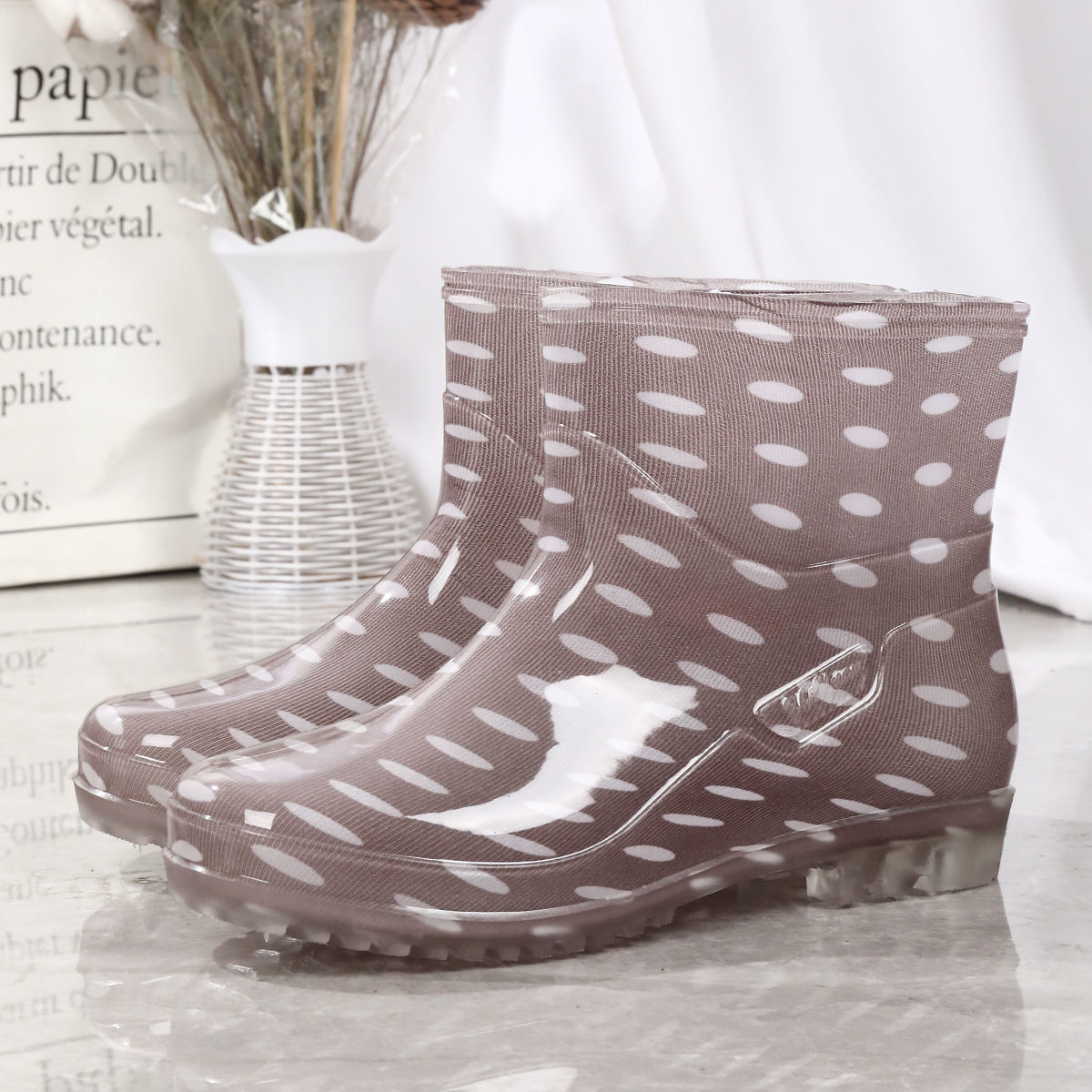 Four Seasons Fashion Rain Boots Women's Short Low-top Adult Waterproof Non-slip Water