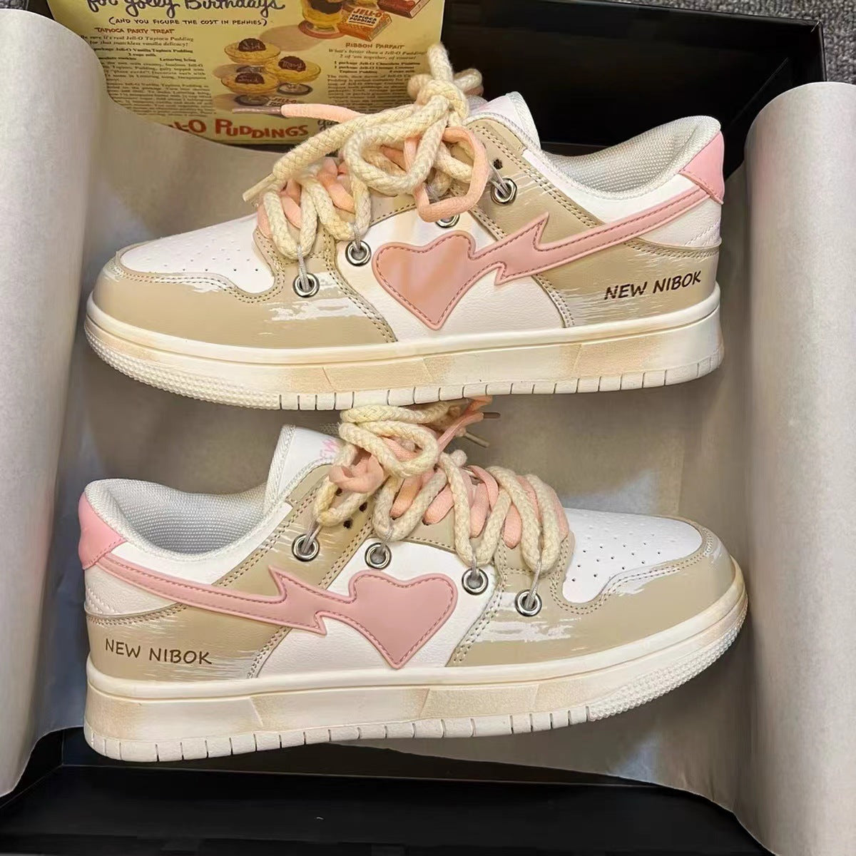 Retro søde alsidige sneakers til kvinder
