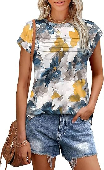 Floral Digital Printing Short Sleeve